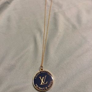 Gold and Blue Louis Vuitton Trunks Pendant